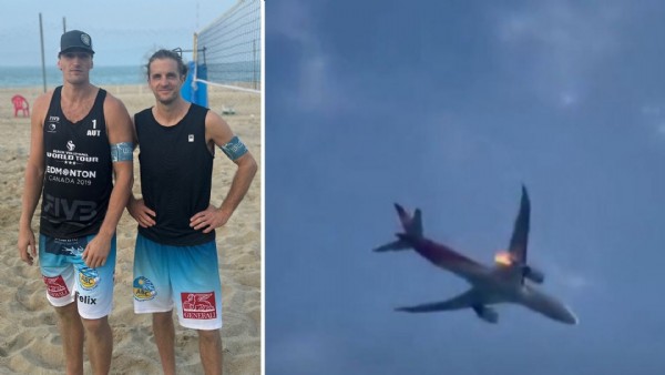 Am Weg nach China - Notlandung! Beachvolleyballer sah Turbine brennen